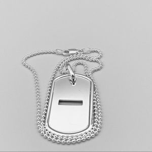 Sterling Silver Unisex Dog Tag Necklace, Military Chains, Name Tags Jewelry